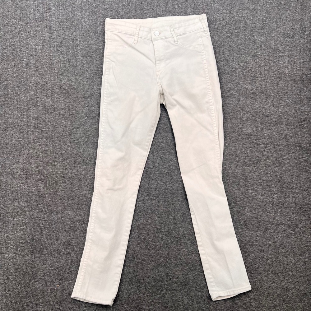 H&M Denim Womens White Skinny‎ Ankle Jeans Regular Waist Size 28 Stretch Pants